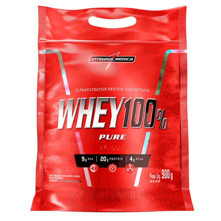 Whey 100% Protein Concentrado Pouch 900g - Integralmedica