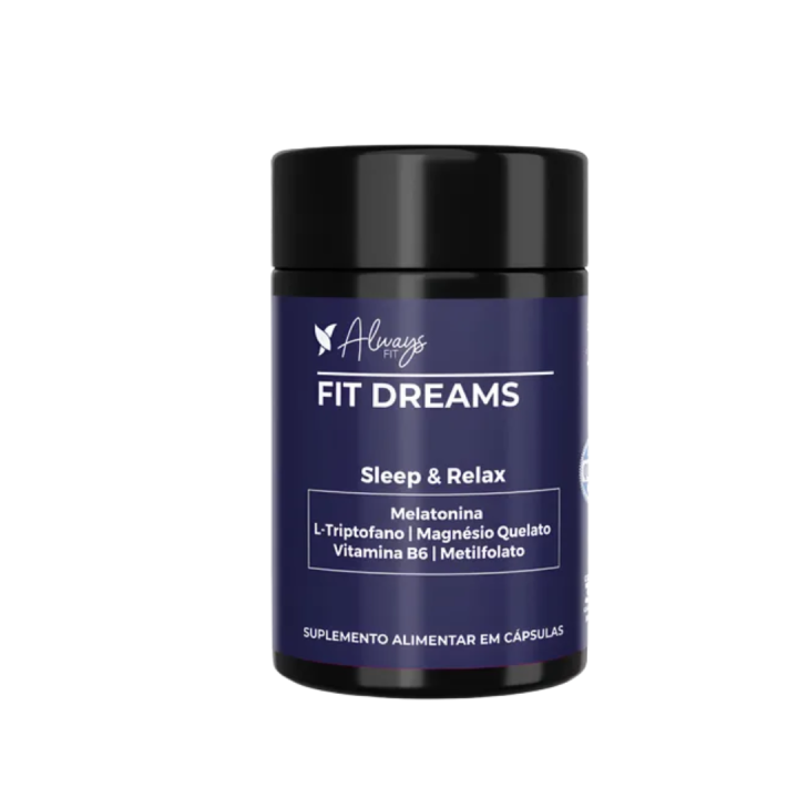 FitDreams® - Melatonina, Magnésio, L-Triptofano, B6 e B9 (MetilFolato) - 30 Cápsulas