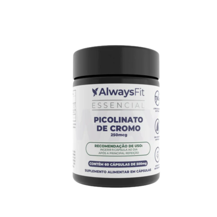 Picolinato de Cromo com 250mcg Dose Máxima- 60 Cápsulas